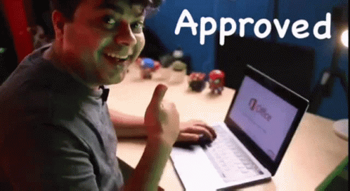 Laptop Man Approval Thumbs Up GIF
