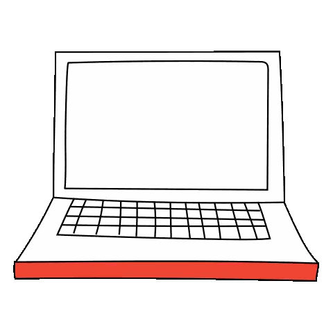Laptop With Red Screen and X
