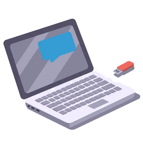 Laptop With Speech Bubble