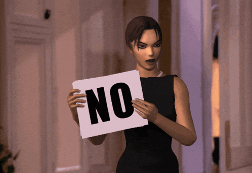 Lara Croft Saying No Tomb Raider Gif GIF