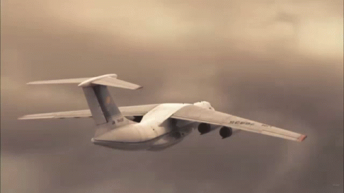 Large Airplane With SCB82 On Wing GIF