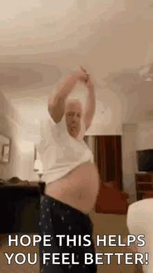 Large Belly Man With Arms Up GIF