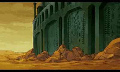 Large Building on Rocky Desert