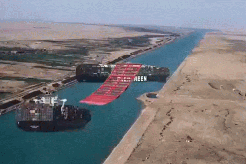 Large Container Ship On Top Of Another GIF