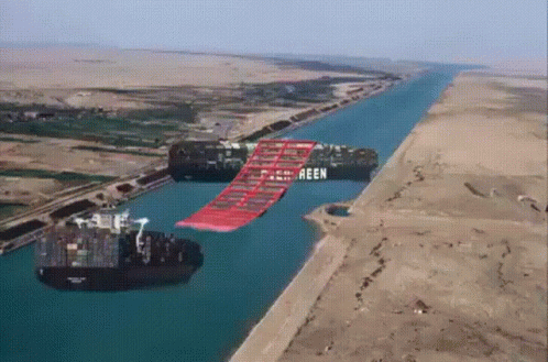 Large Container Ship With Reen GIF