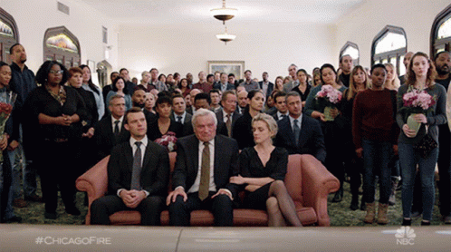 Large Group Sitting on Couch #Chicagofire