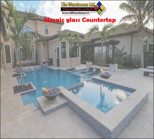 Large House With Swimming Pool And Tile Warehouse Logo