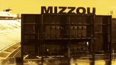 Large Mizzou Sign On Yellow Background