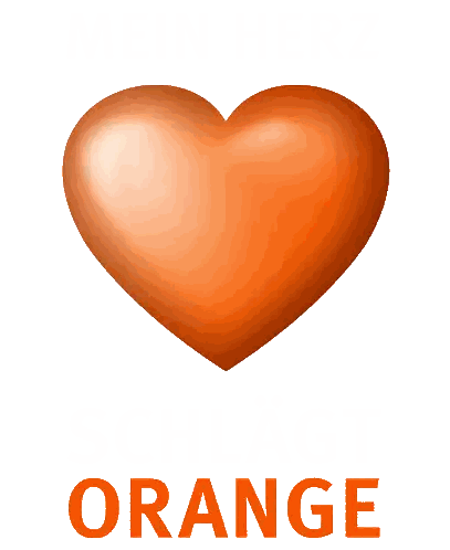 Large Orange Heart with Orange Text