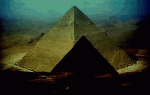 Large Pyramid in Desert With Blue Sky