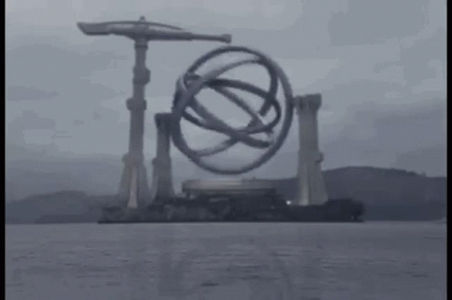 Large Sculpture Floating In Ocean GIF