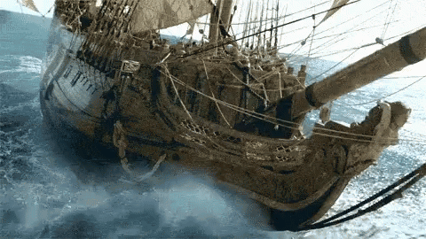 Large Ship In Ocean GIF