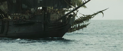 Large Ship With Skull in Ocean