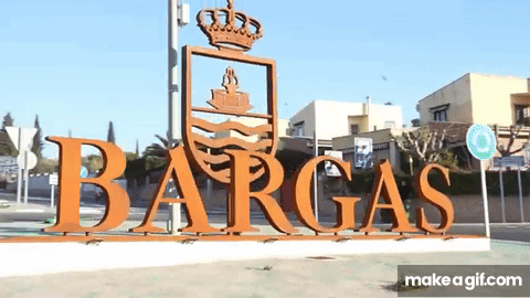 Large Sign Saying Bargus With Coat of Arms