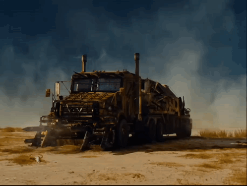 Large Truck With Nissan Logo GIF