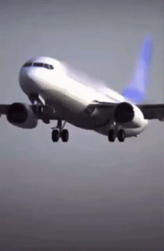 Large White Airplane Flying GIF