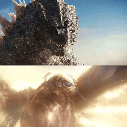 Largely Heroic Godzilla Mothra GIF