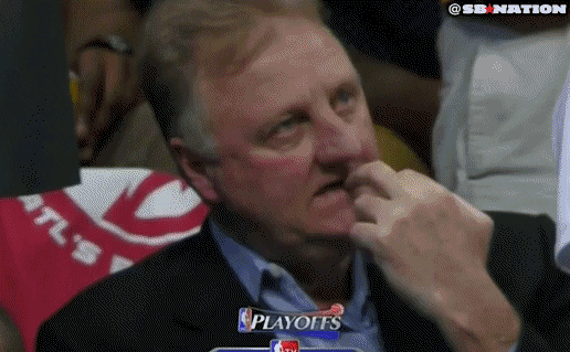 Larry Bird Biting Nail GIF