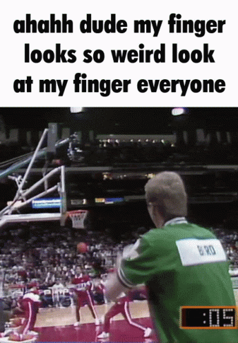 Larry Bird Pointing Up GIF