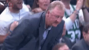 Larry Bird Raising His Hand GIF