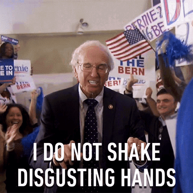 Larry David Disgusting Hands GIF
