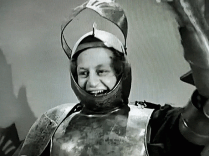 Larry Knight Armor Pie In The Face GIF