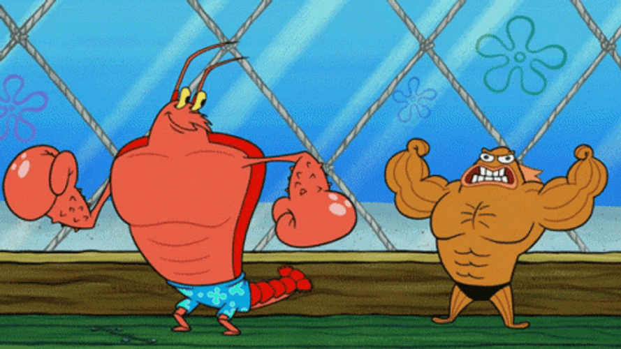 Larry The Lobster Flex His Strength GIF