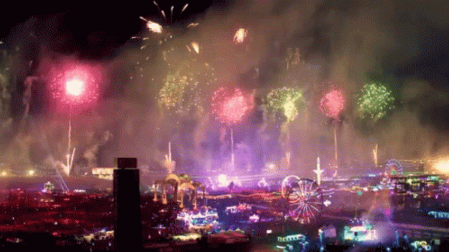 Las Vegas Music Festival Fireworks GIF