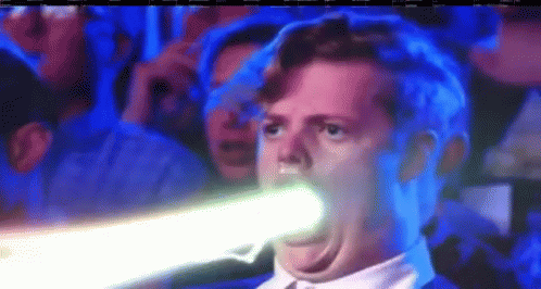 Funny Shocked Reaction Mouth Laser Rays GIF
