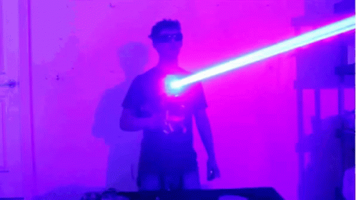 Styropyro Neon Light Laser Gun Experiment GIF