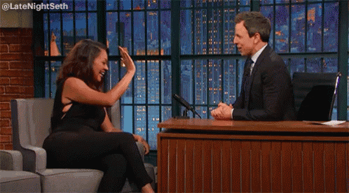 Late Night With Seth Meyers - Highfive Lala Gif GIF