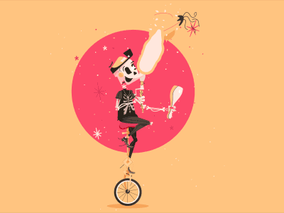 Latham Arnott Clown Juggling In Unicycle GIF