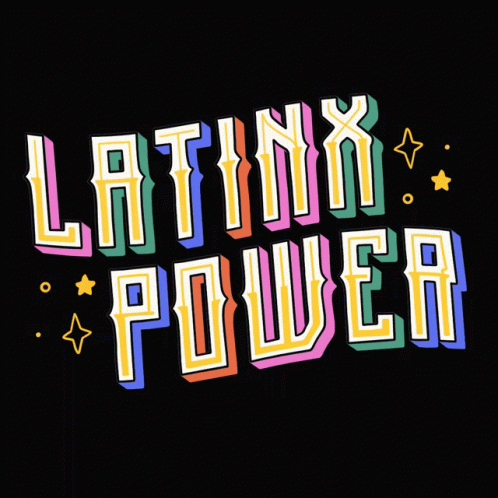 Latinx Power Colorful Letters on Black