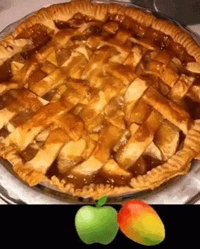 Lattice Apple Pie Next to Apples
