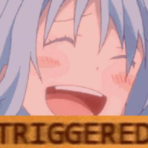 Laughing Anime Triggered Meme GIF