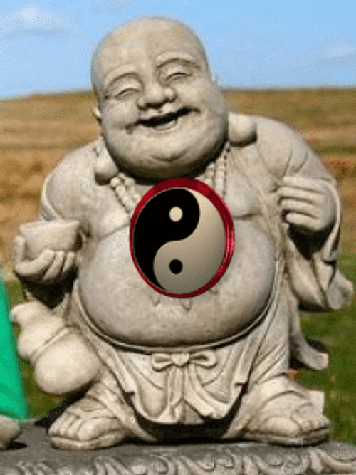 Laughing Buddha Yin Yang Symbol GIF