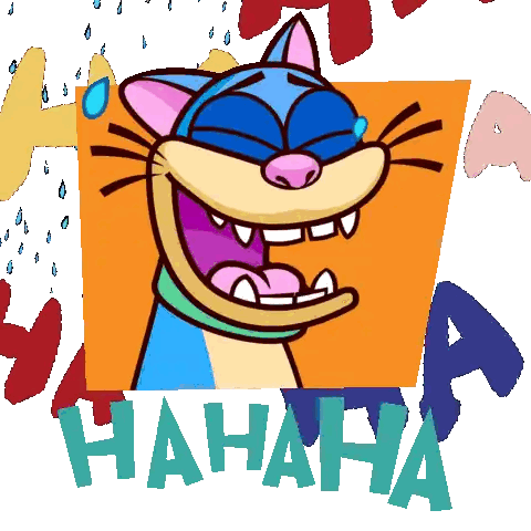 Laughing Cartoon Cat Hahaha