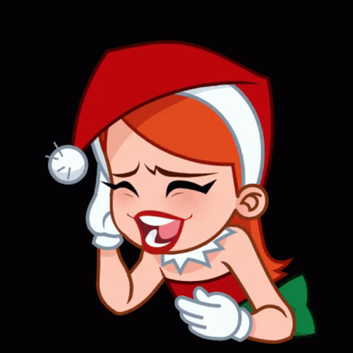 Laughing Cartoon Happy Christmas Girl GIF