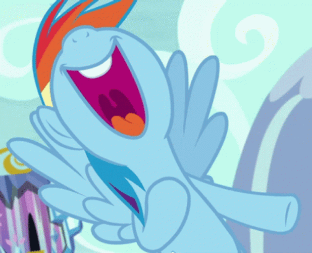 Laughing Cartoon Rainbow My Little Pony GIF