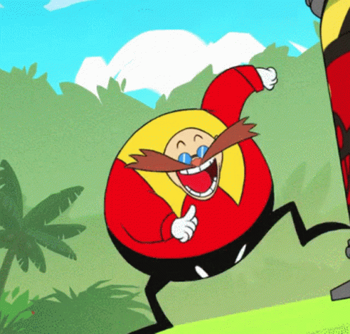 Laughing Eggman Robotnik Jumping GIF