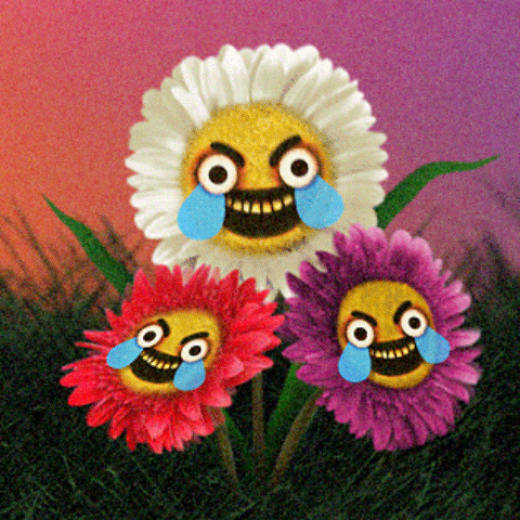 Laughing Emoji Meme Scary Flowers GIF