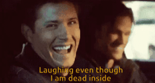 Laughing Even Dead Inside Jensen Ackles GIF