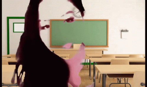 Laughing Face In The Classroom GIF