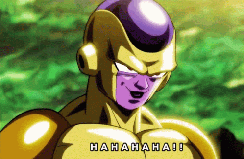 Laughing Golden Frieza GIF