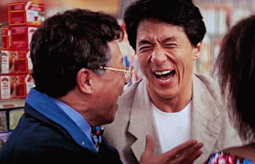 Laughing Jackie Chan GIF