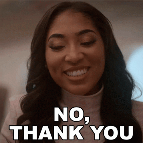 Laughing Lady No Thank You Reaction GIF