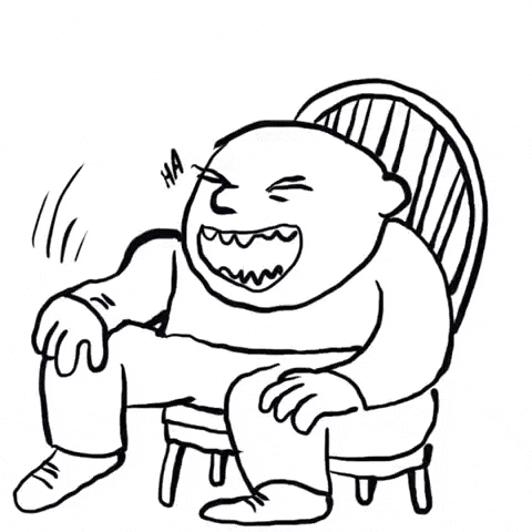 Laughing Man Sketch Knee Slap GIF
