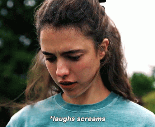 Laughing Margaret Qualley As Alex Maid GIF