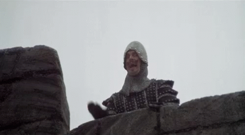 Laughing Monty Python Run Away GIF
