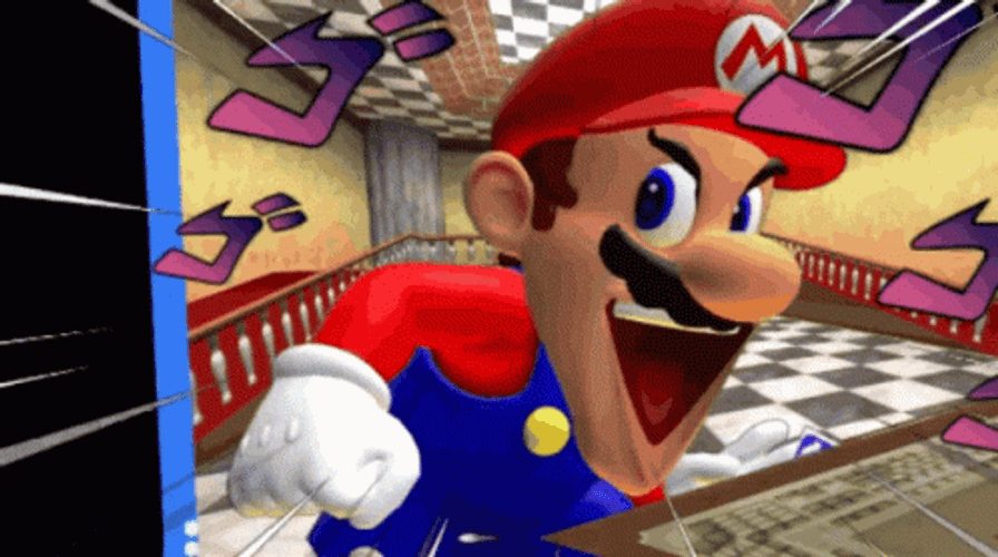 Laughing Super Mario Reverse Card GIF